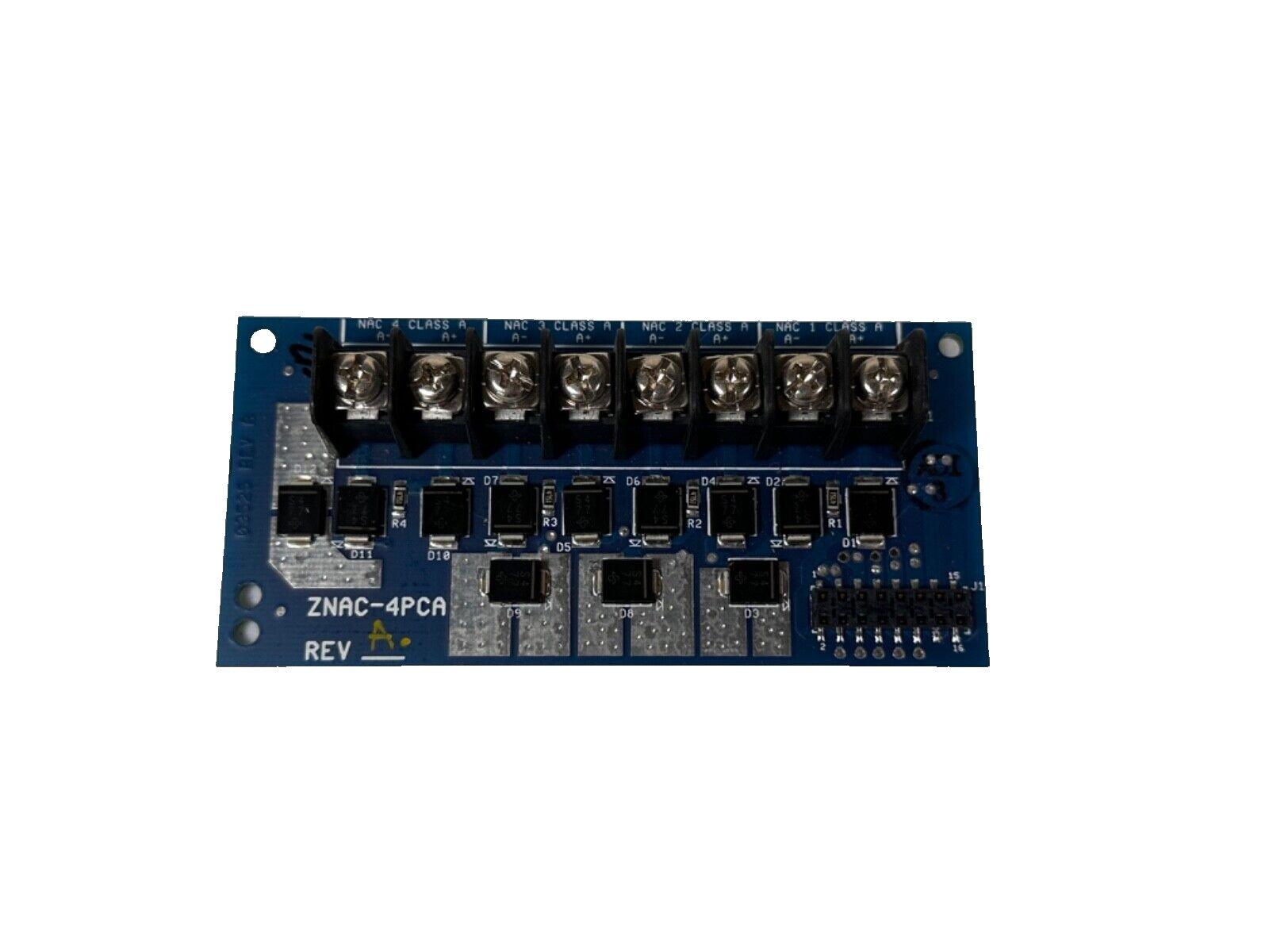 ZNAC-4PCA fire alarm control panel circuit board with Class A NAC terminals and connectors