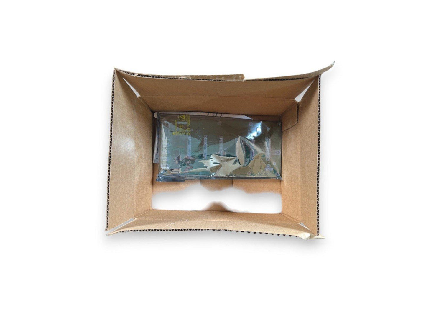 Fire alarm control panel in anti-static bag inside shipping box