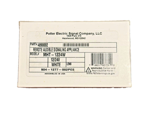 Potter MHT-1224W remote audible signaling appliance, 12/24V white lens, fire alarm equipment