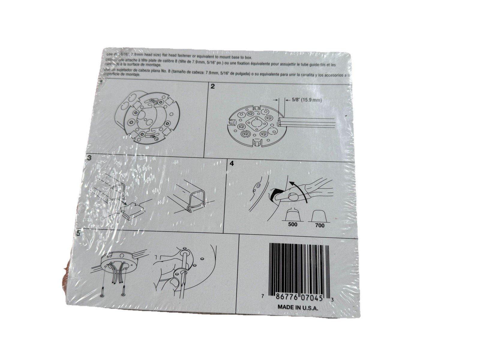 Fire alarm device installation guide with diagrams and measurements, made in USA