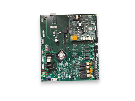 FS-MB2 fire alarm control panel circuit board with relays and connectors