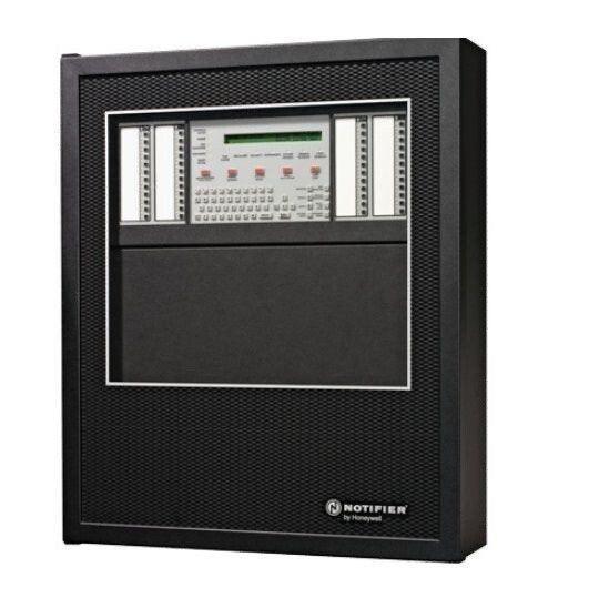 Notifier fire alarm control panel with digital display and keypad for commercial fire safety systems