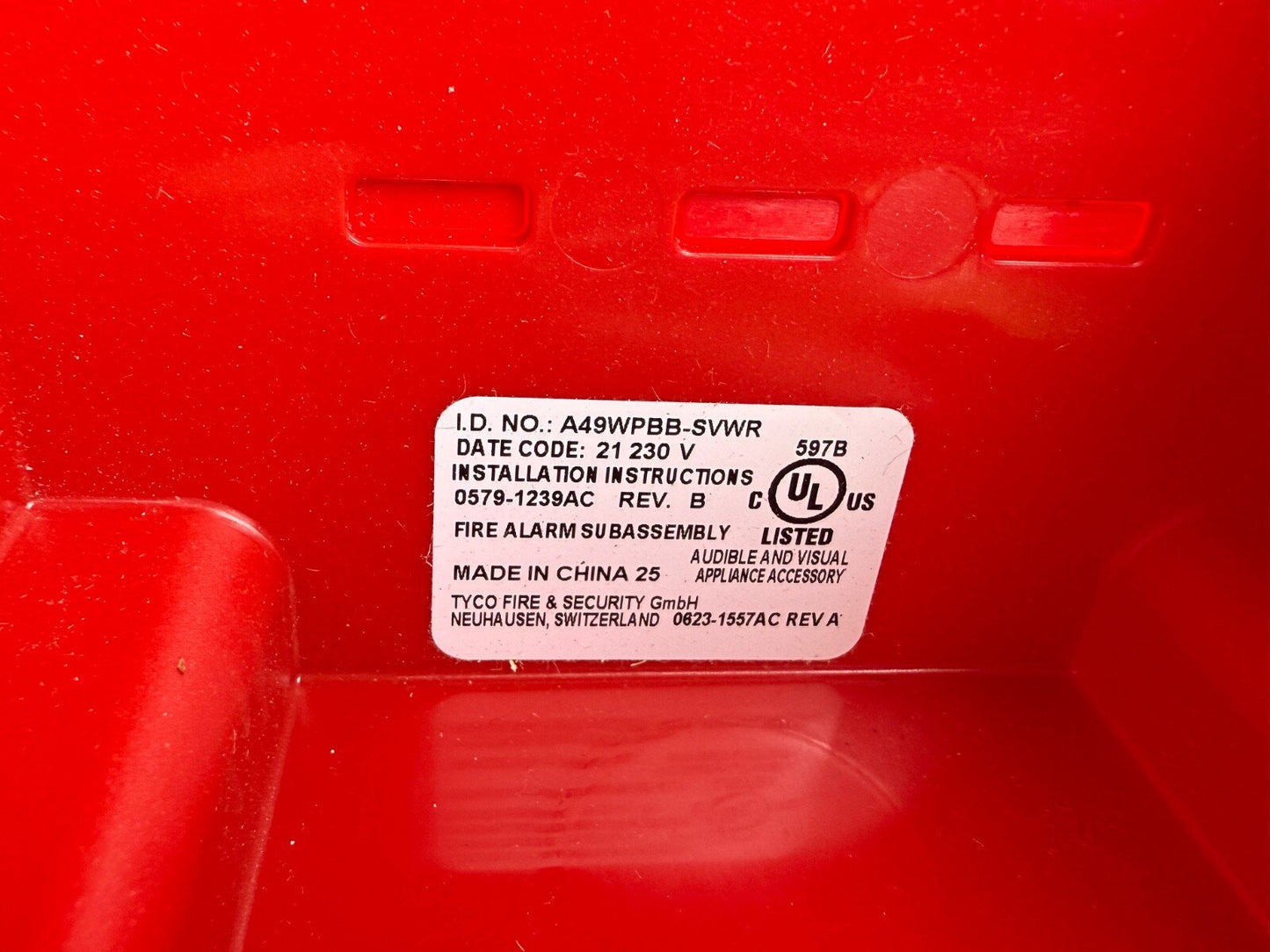 Autocall A49WPBB-SVWR Fire Alarm TrueAlert ES Weatherproof Back Box Red