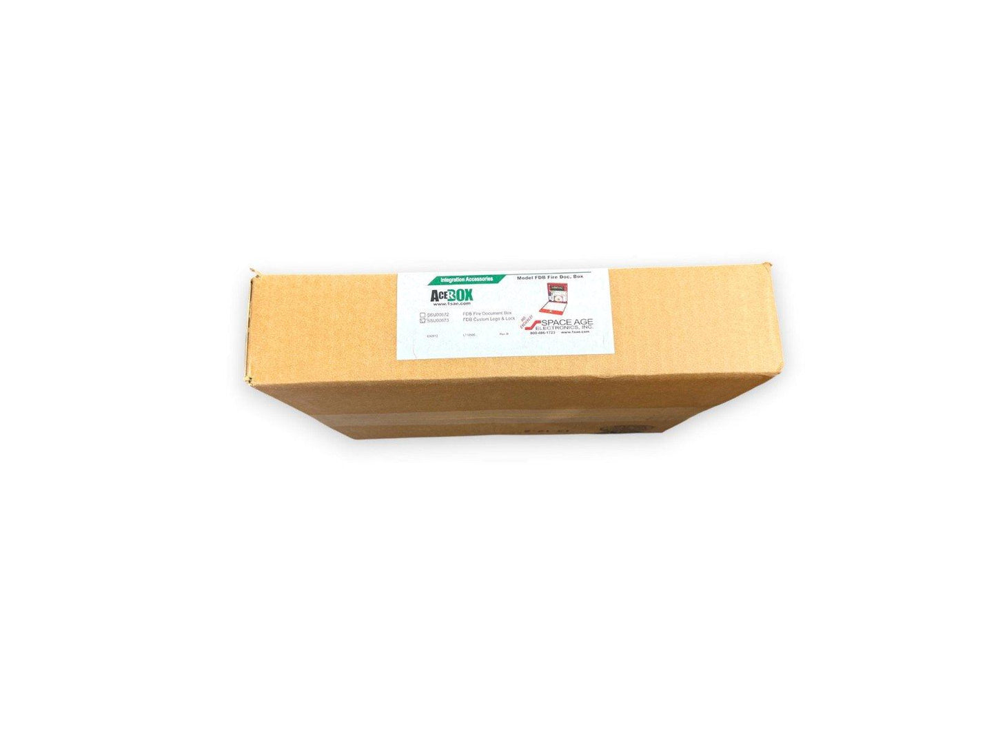 AceBox FDB Fire Document Box with custom logo and lock, fire alarm accessory packaging