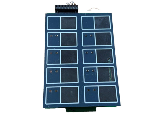 Fire alarm control panel circuit board with terminal block and indicator zones