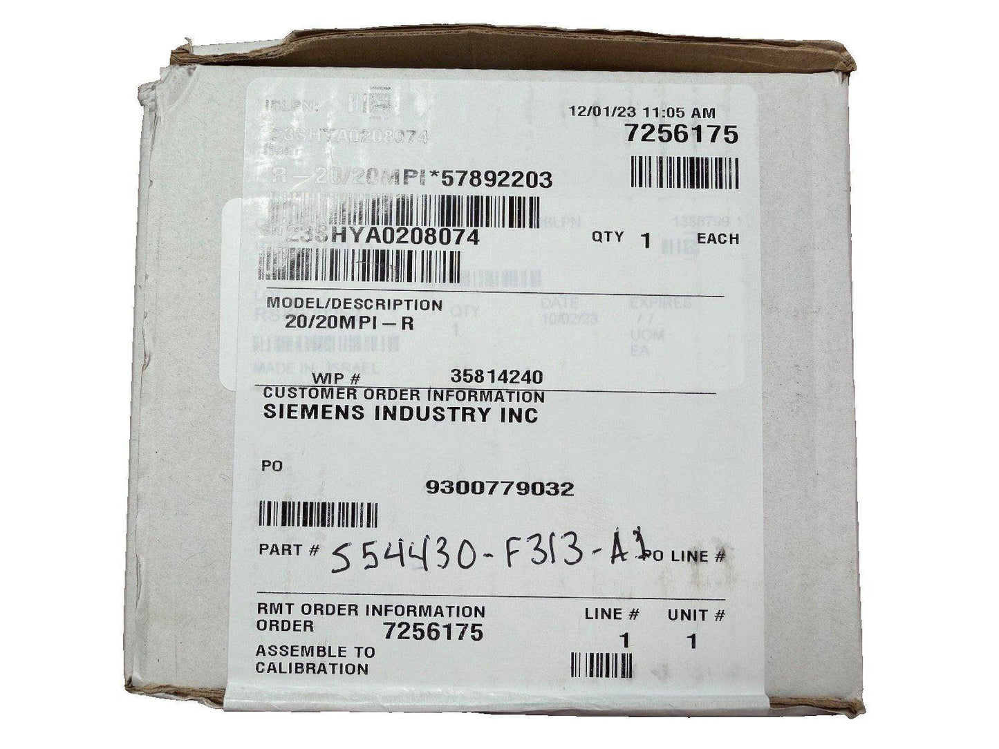 Siemens 20/20 MPI-R S54430-F313-A1 IR3 Flame Detector Mini Version (NEW IN BOX)