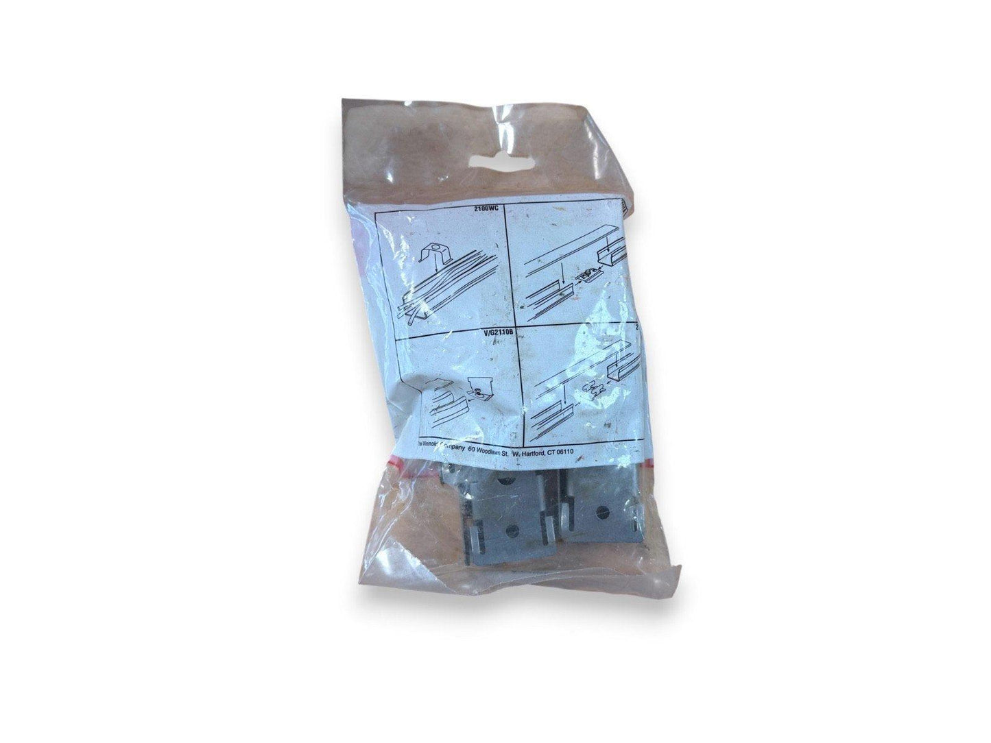 Fire alarm mounting bracket kit in sealed packaging with installation diagrams