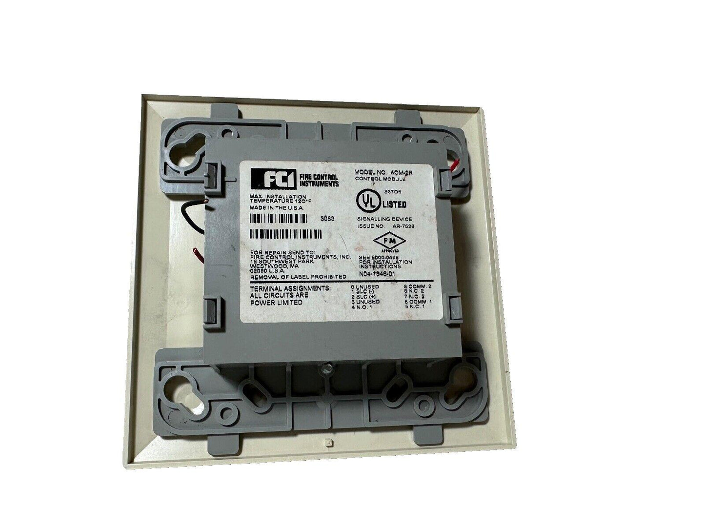 FCI ACM-2R fire alarm control module, UL listed, made in USA, power-limited signaling device
