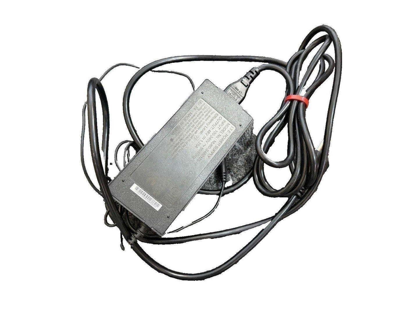 Fire alarm power supply unit with coiled cables, 48V output for commercial fire systems
