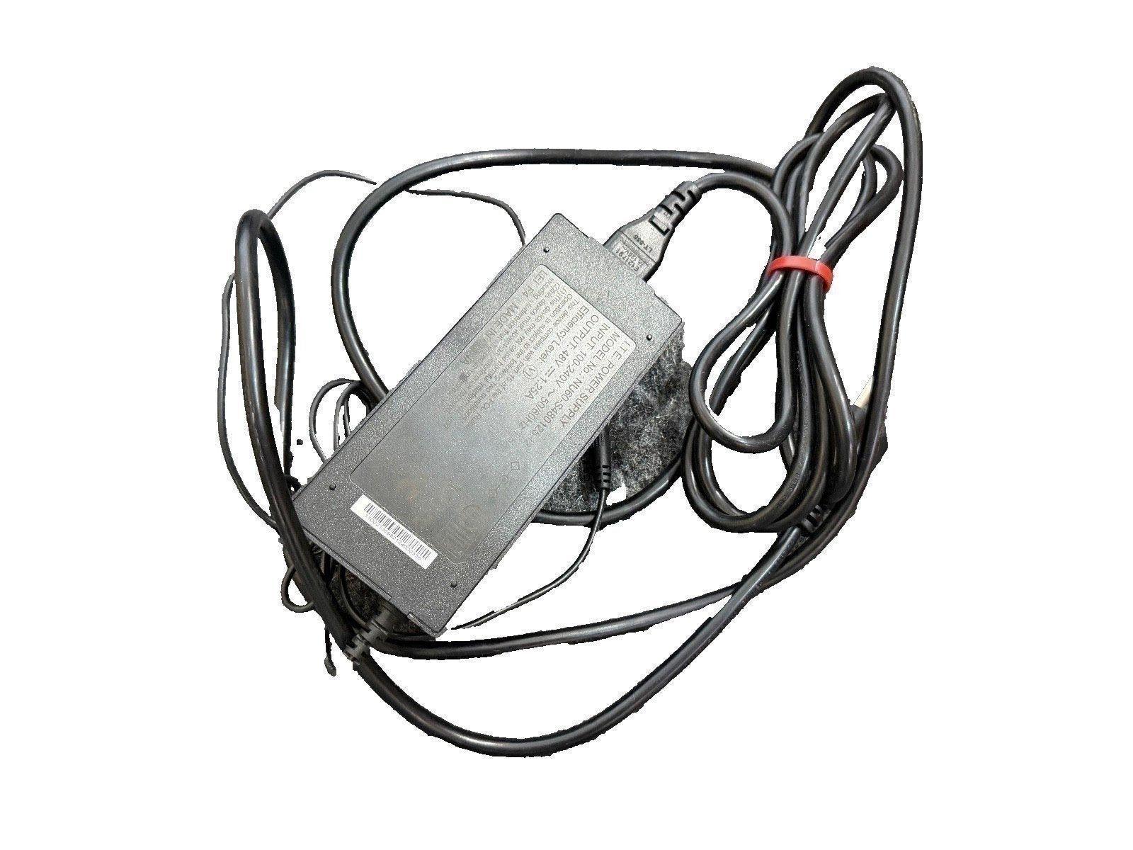 Fire alarm power supply unit with coiled cables, 48V output for commercial fire systems