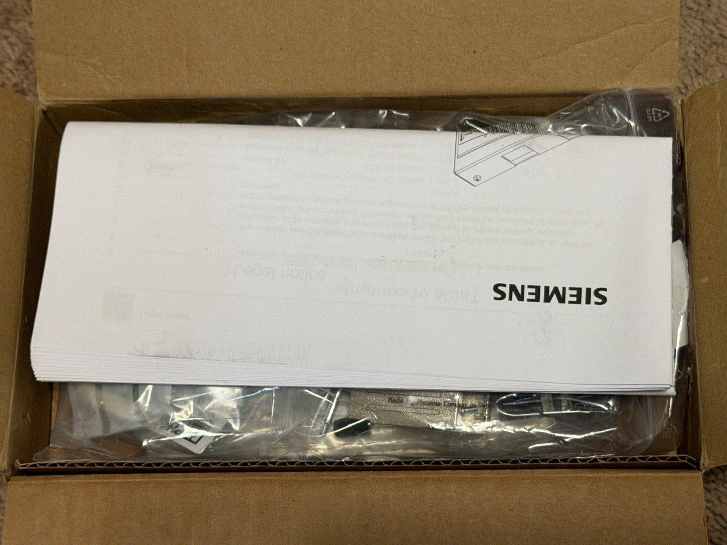Siemens fire alarm manual and components in open box, new surplus equipment