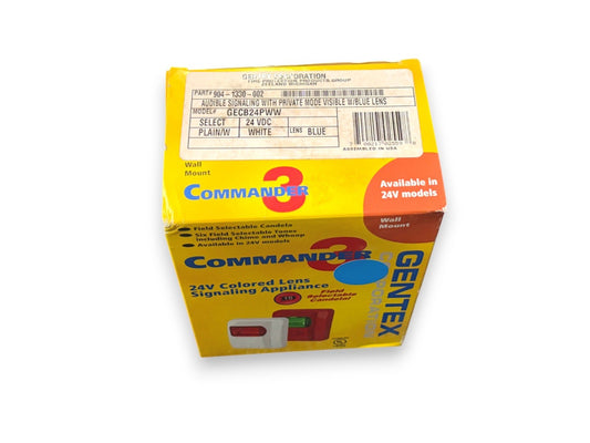 Gentex GECB24PWW Strobe Plain White Blue Lens (NEW IN BOX)