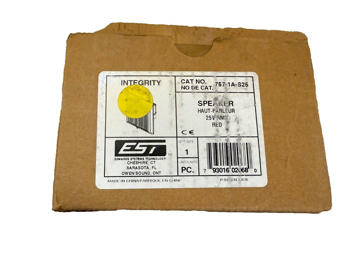 EST Edwards 757-1A-S25 Fire Alarm Speaker Red (NEW IN BOX)