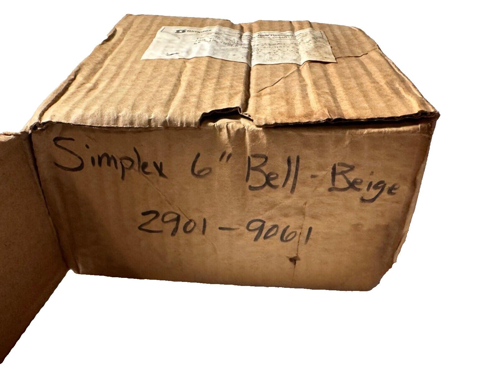 Simplex 6 inch beige fire alarm bell in original box, model 2901-9061