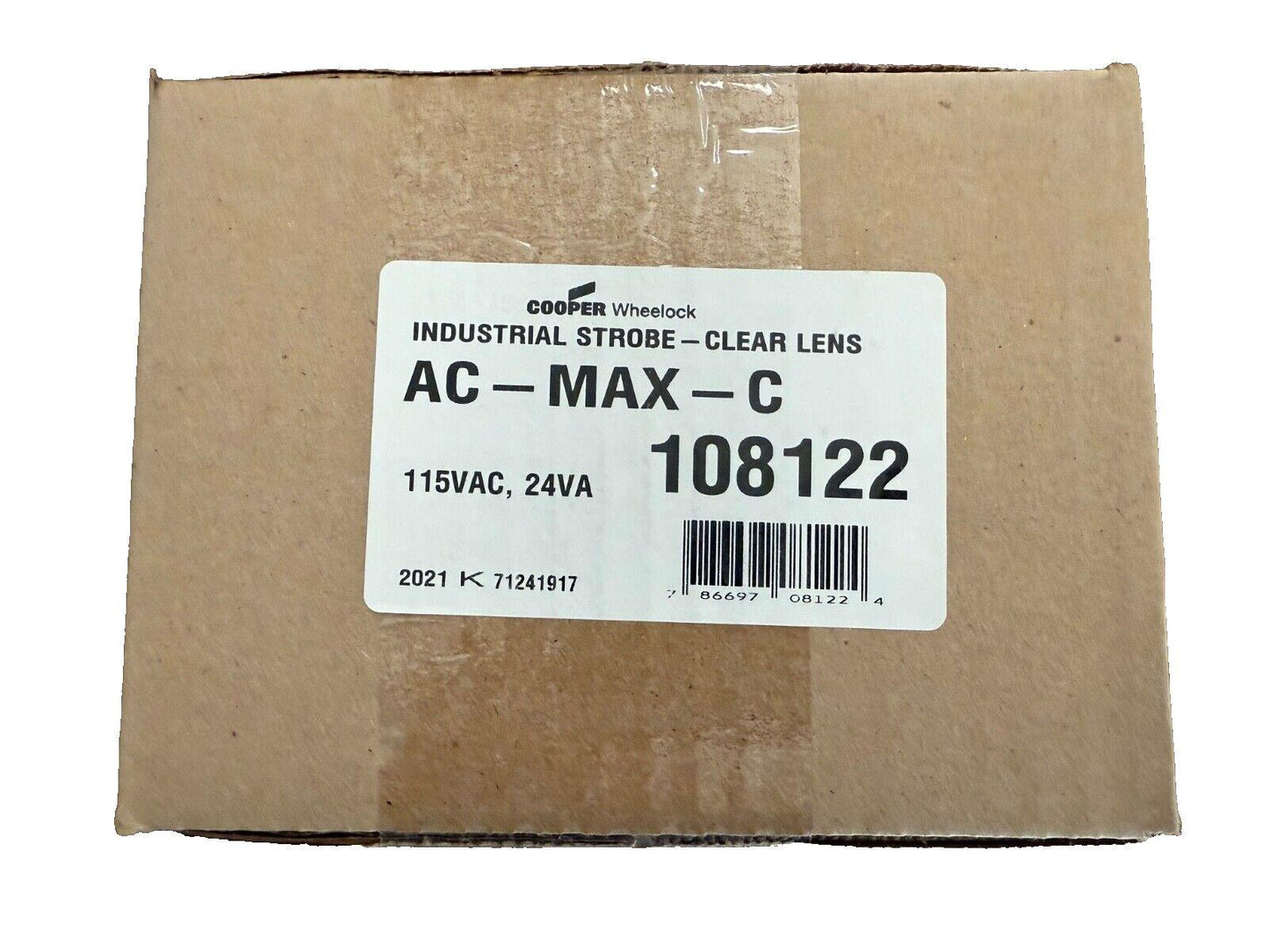 Eaton Wheelock AC-MAX-C 108122 Industrial Strobe Clear Lens (NEW IN BOX)