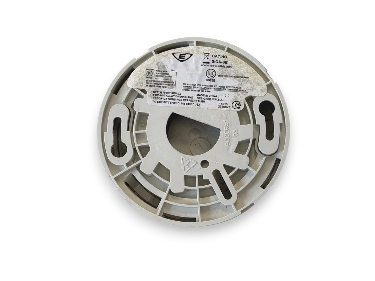EST Edwards SIGA2-PS Fire Alarm Smoke Detector Head + Base