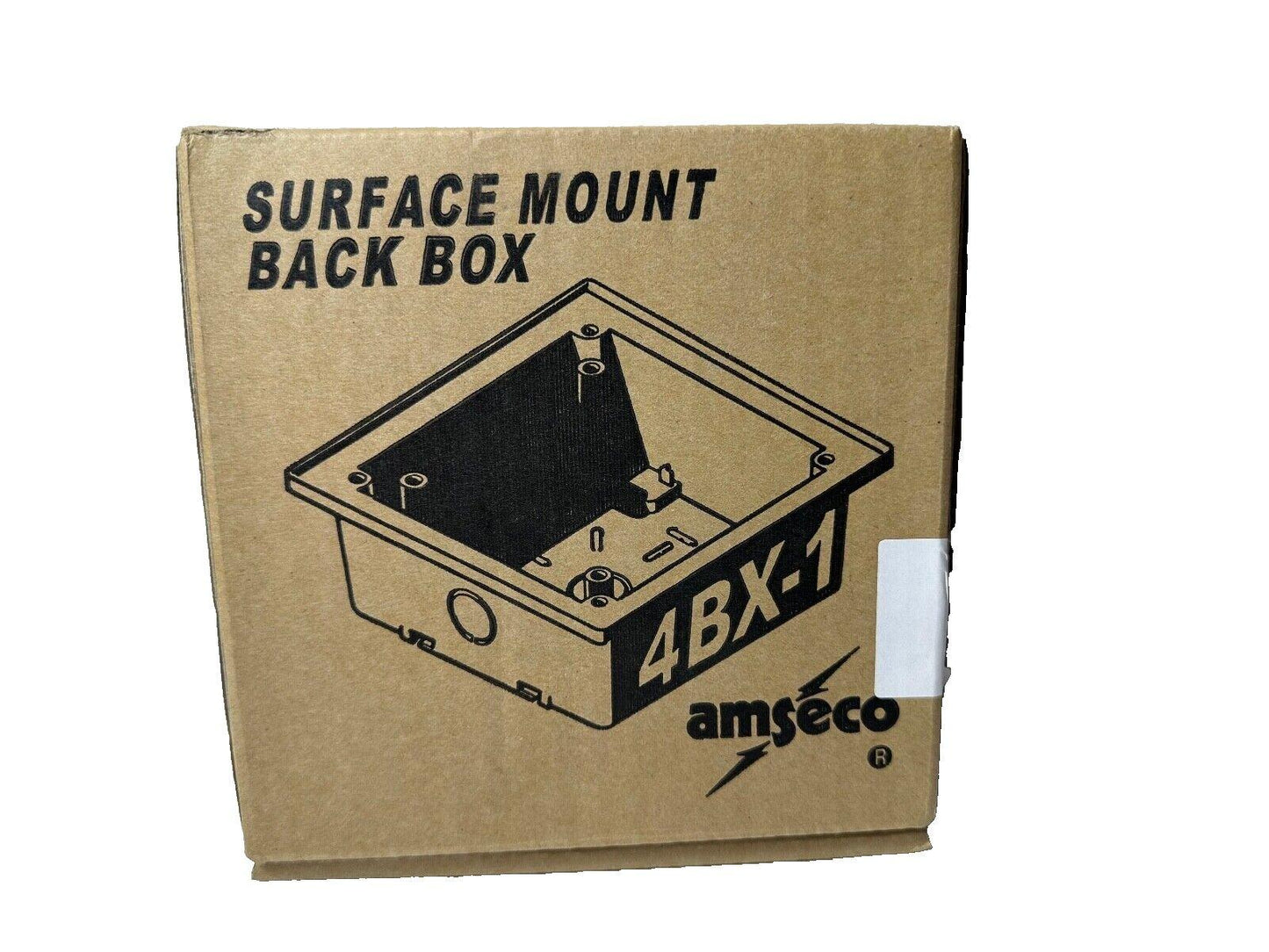 Amseco 4BX-1 surface mount back box for fire alarm systems, new in box
