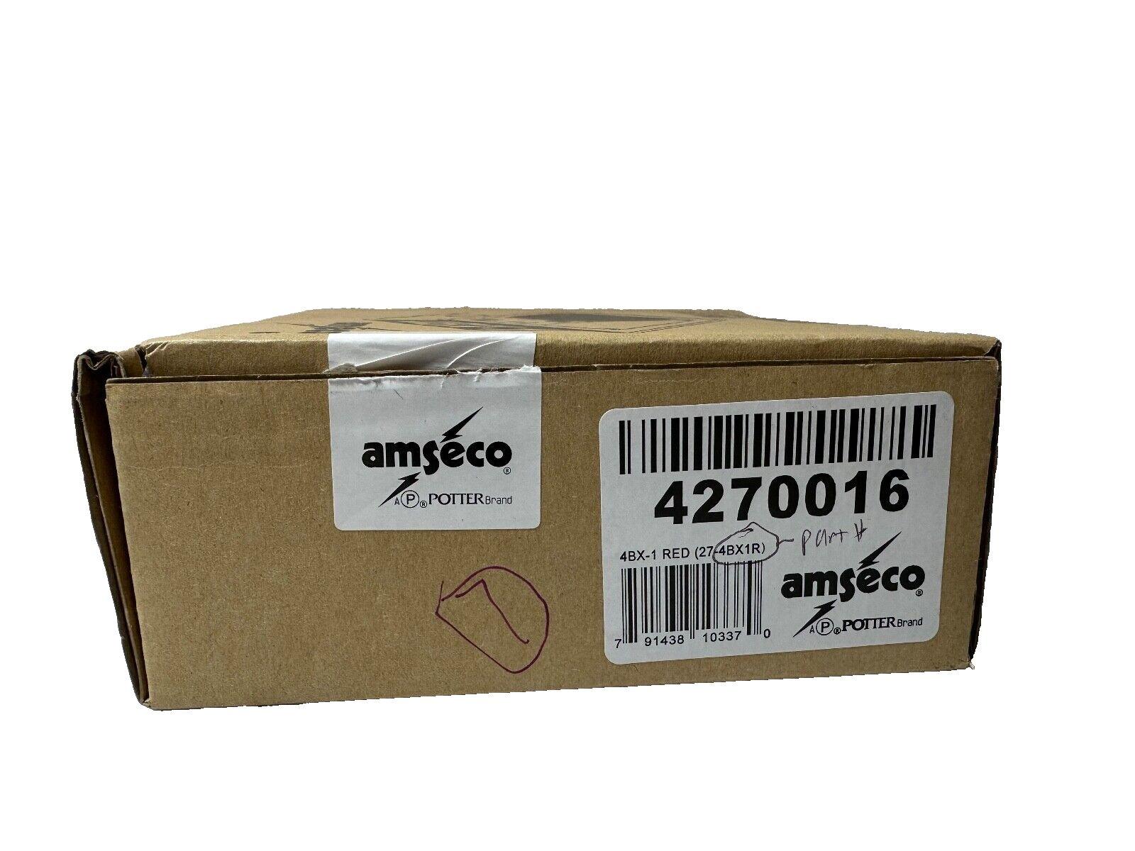 Amsecо 4BX-1 Red fire alarm device in original packaging, part #4270016, Potter brand