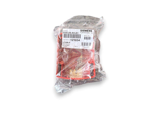 Siemens fire alarm component S54329-A9-A1 in sealed packaging, red base with screws, part #121034