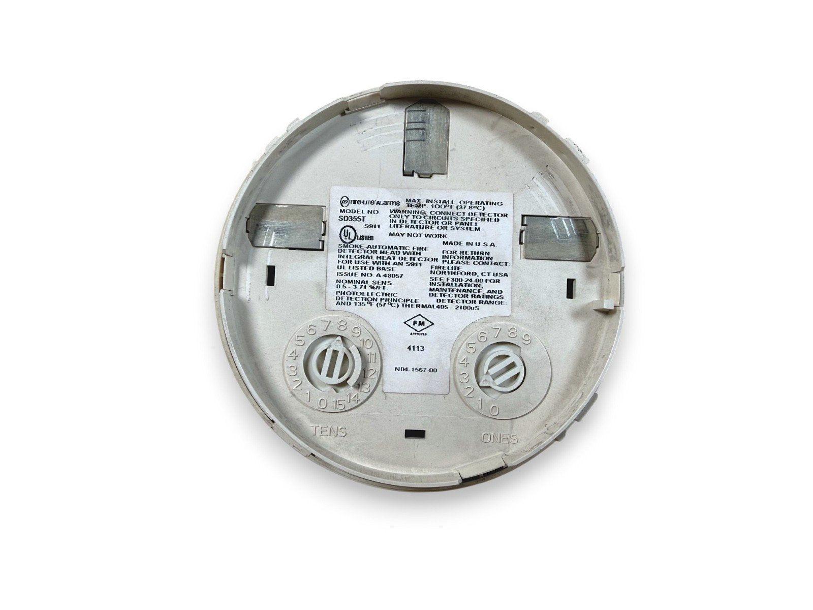 FireLite SD355T smoke detector head with integral heat sensor, UL listed, for fire alarm systems