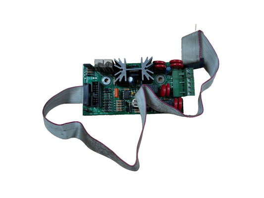 Fire alarm control panel circuit board with ribbon cables and heat sinks for fire safety systems