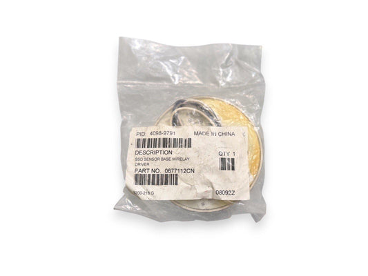 SSD sensor base with relay driver, part #0677112CN, packaged for fire alarm systems