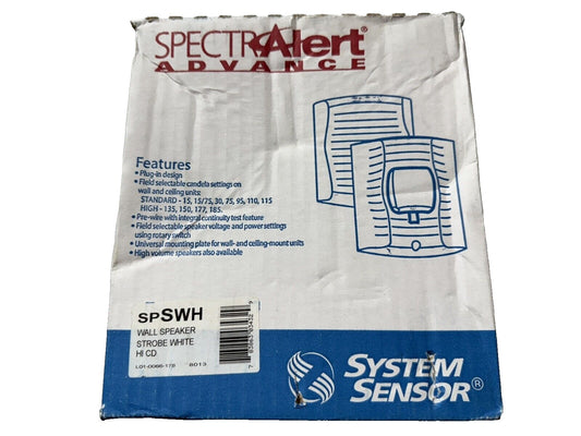 System Sensor SPSWH Fire Alarm Speaker Strobe Wall White (NEW IN BOX)