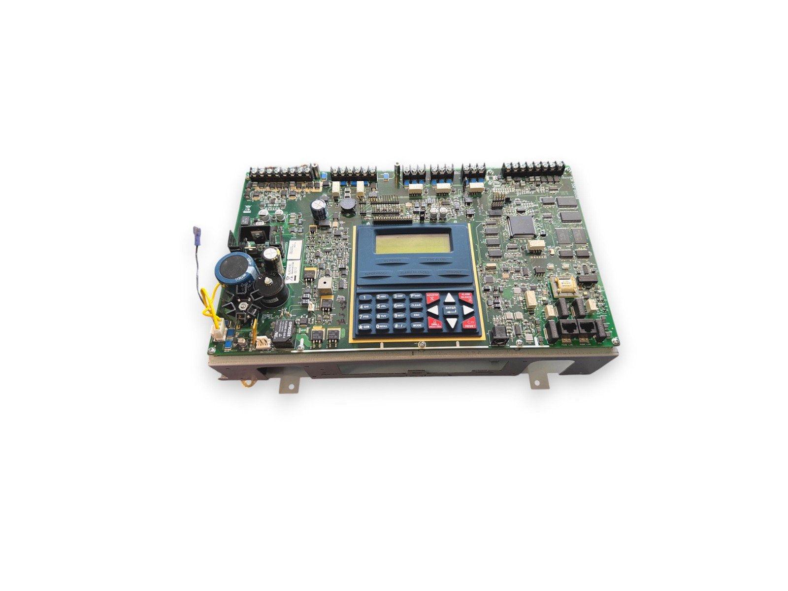 Fire alarm control panel circuit board with keypad and display for commercial fire safety systems