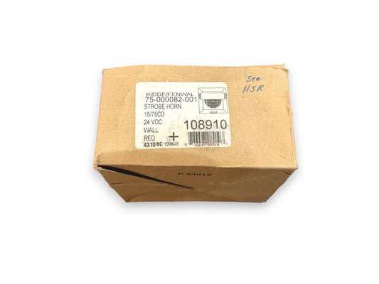 Kidde Fenwal 75-000082-001 strobe horn, 24 VDC wall mount, red, fire alarm equipment