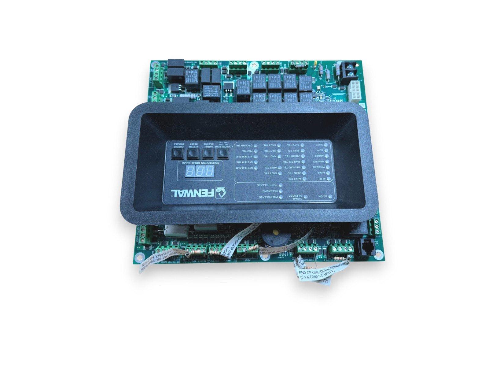 Fenwal fire alarm control panel with digital display and circuit board for commercial fire safety systems