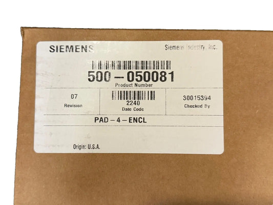 Siemens PAD-4-ENCL 500-050081 Fire Alarm Expander Enclosure (NEW IN BOX) Siemens