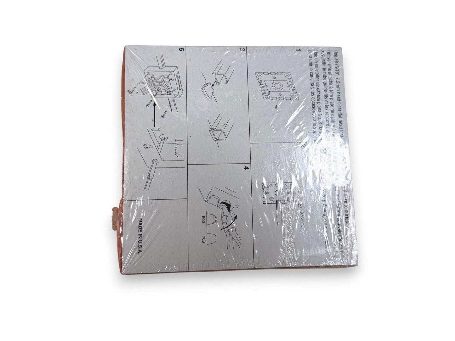 Fire alarm mounting instructions diagram on product packaging, made in USA