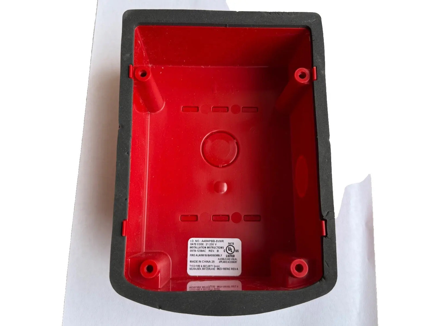 Autocall A49WPBB-SVWR Fire Alarm TrueAlert ES Weatherproof Back Box Red Autocall