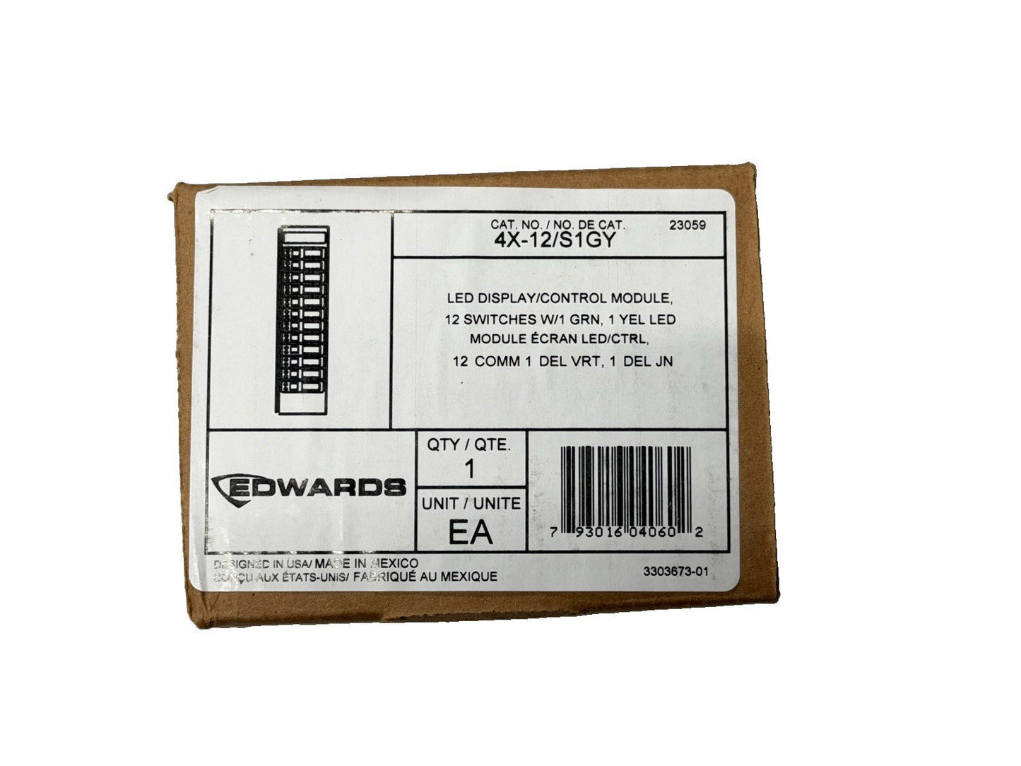 EST Edwards 4X-12/S1GY LED Display/Control Module (NEW IN BOX)