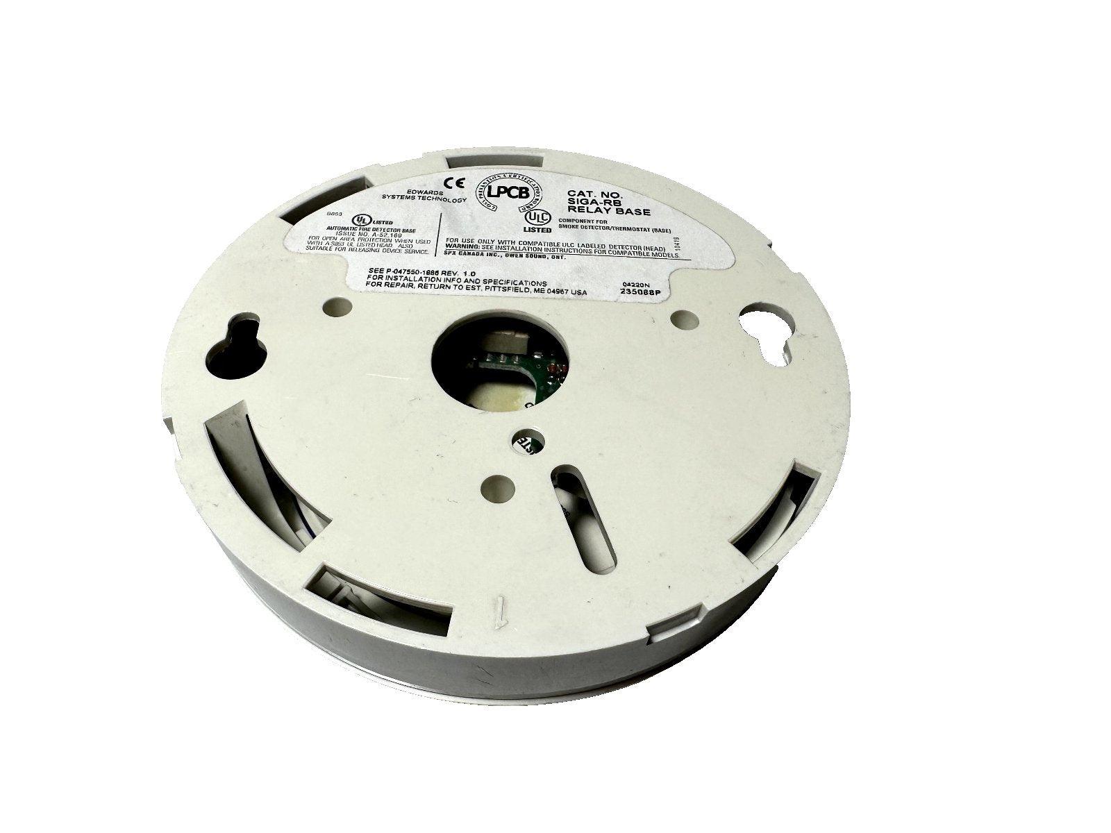SIGA-RB relay base for fire alarm smoke detector, UL listed, compatible with Edwards Systems