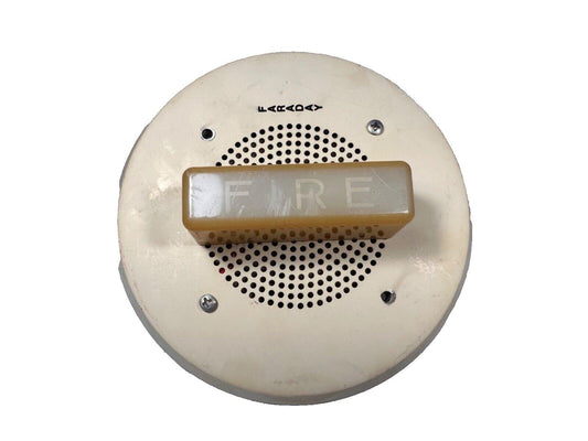 Vintage fire alarm pull station with 'FIRE' handle and perforated cover