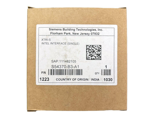 Siemens XTRI-S Intel Interface single fire alarm component in original packaging, part S54370-B3-A1