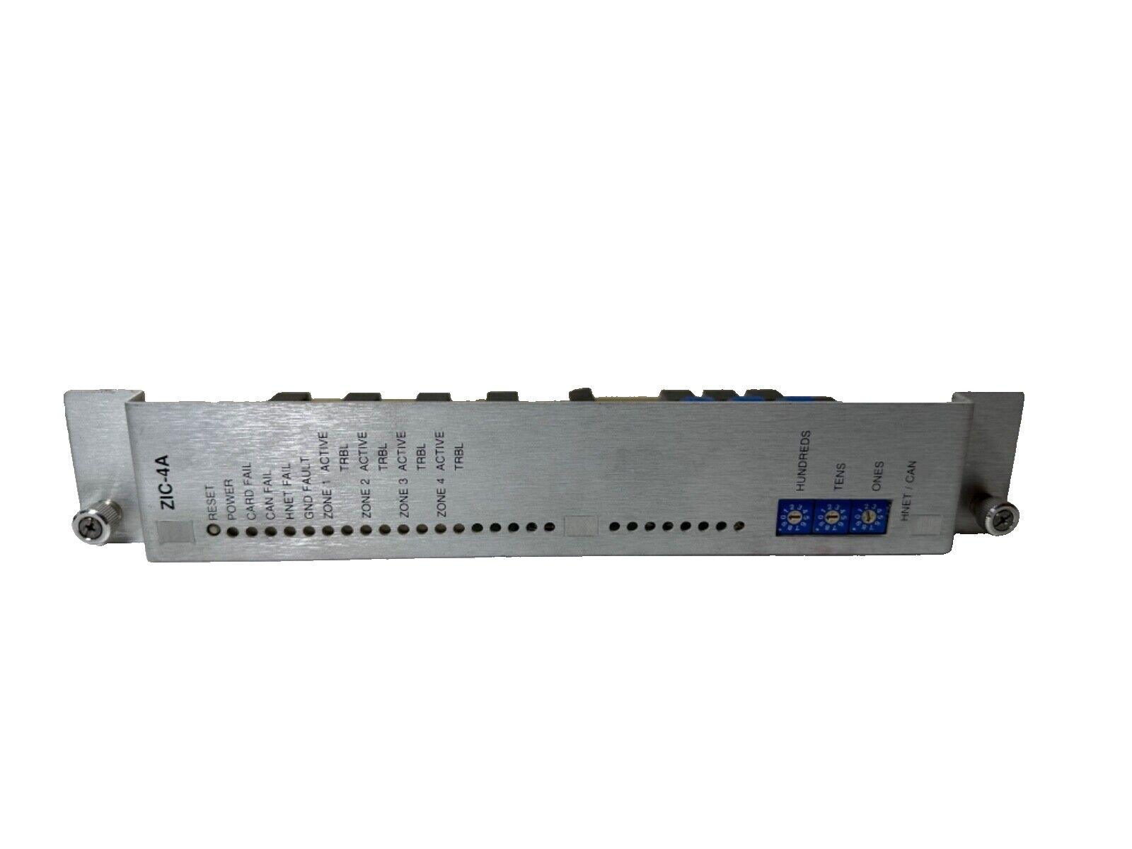 ZIC-4A fire alarm control module with zone indicators and DIP switches for HNET/CAN systems