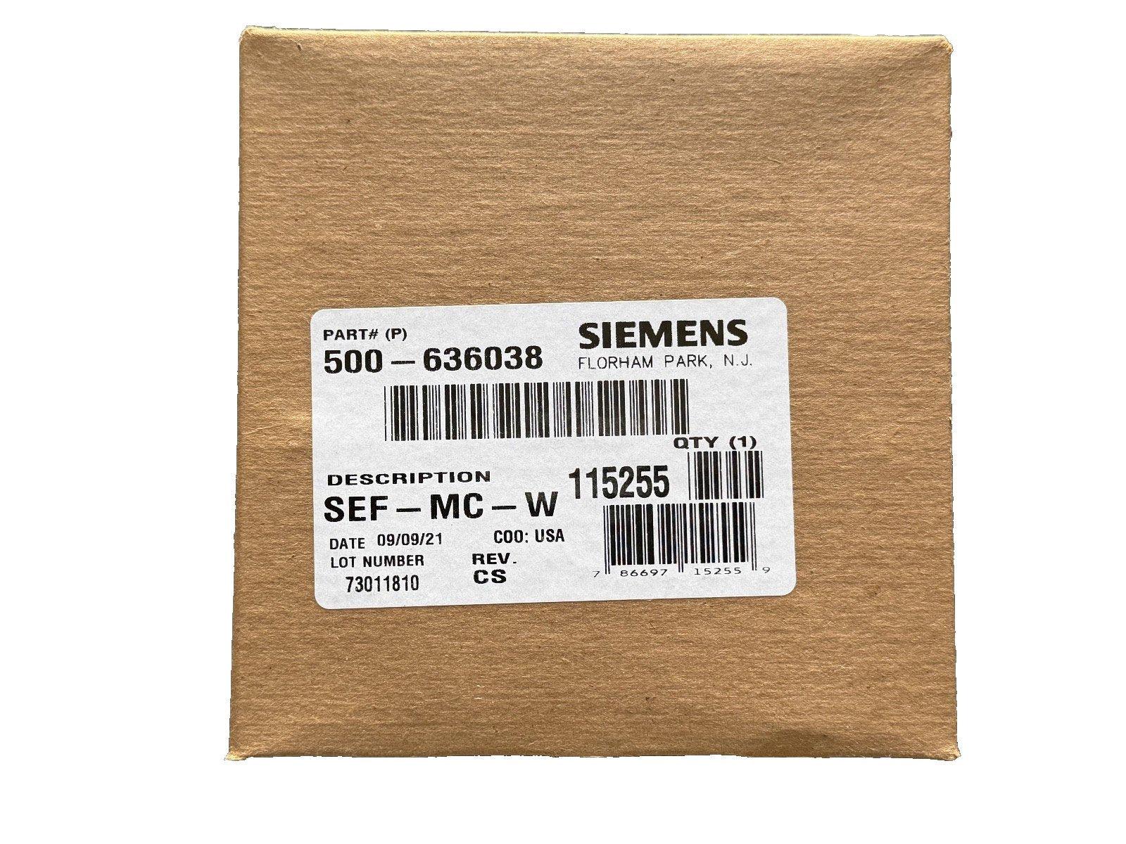 Siemens SEF-MC-W fire alarm module in original packaging, part #500-636038, USA made