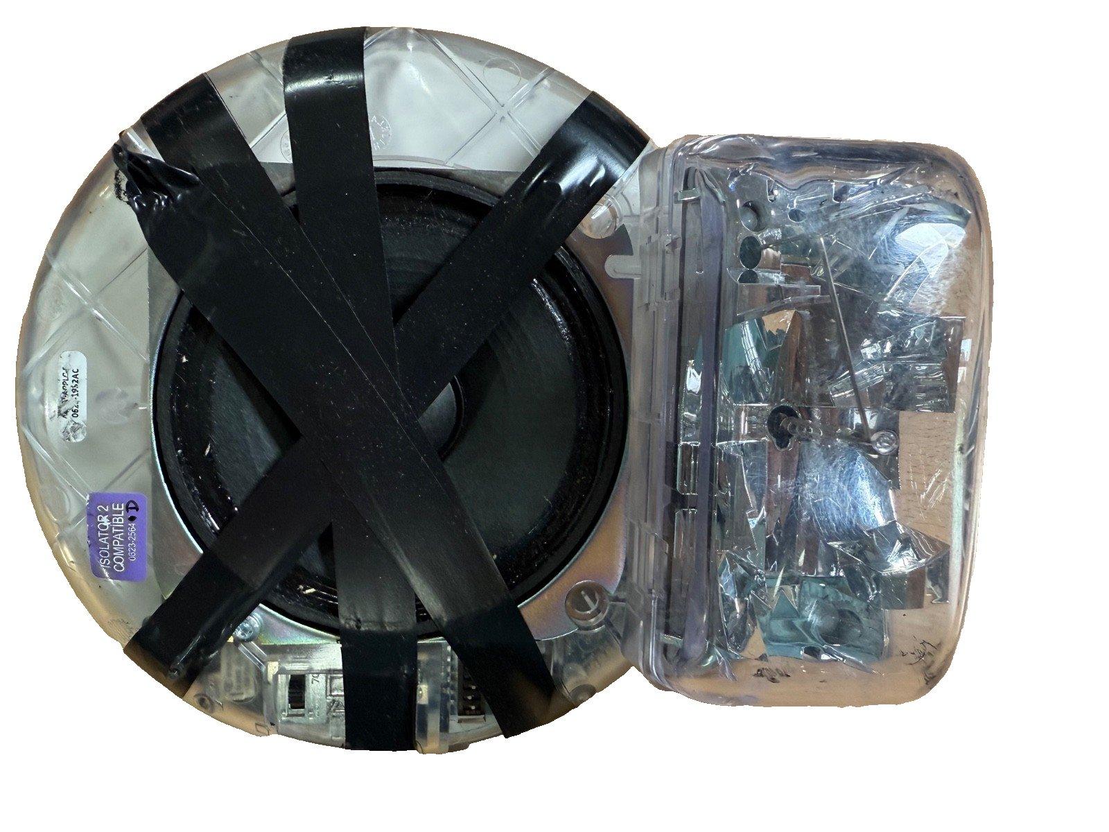 Fire alarm strobe light with clear cover and black tape, Isolator 2 compatible