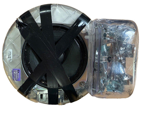 Fire alarm strobe light with clear cover and black tape, Isolator 2 compatible