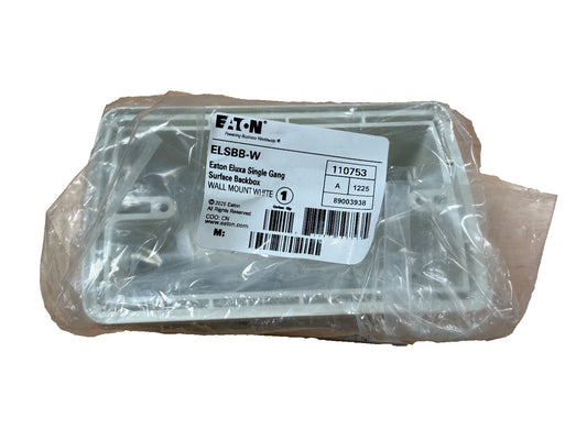 Eaton Wheelock ELSBB-W 110753 Fire Alarm Single Gang Box White (NEW IN BOX)