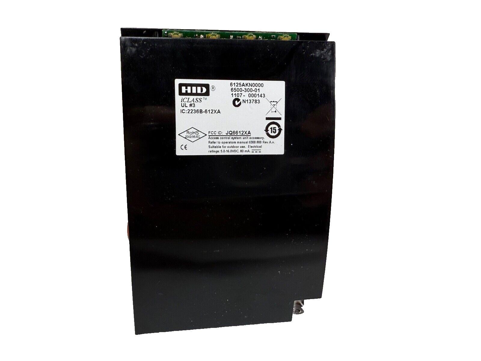 HID iCLASS access control system unit accessory, black panel with label, suitable for outdoor use