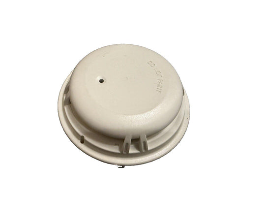 White smoke detector with 'DO NOT PAINT' label, fire alarm safety device
