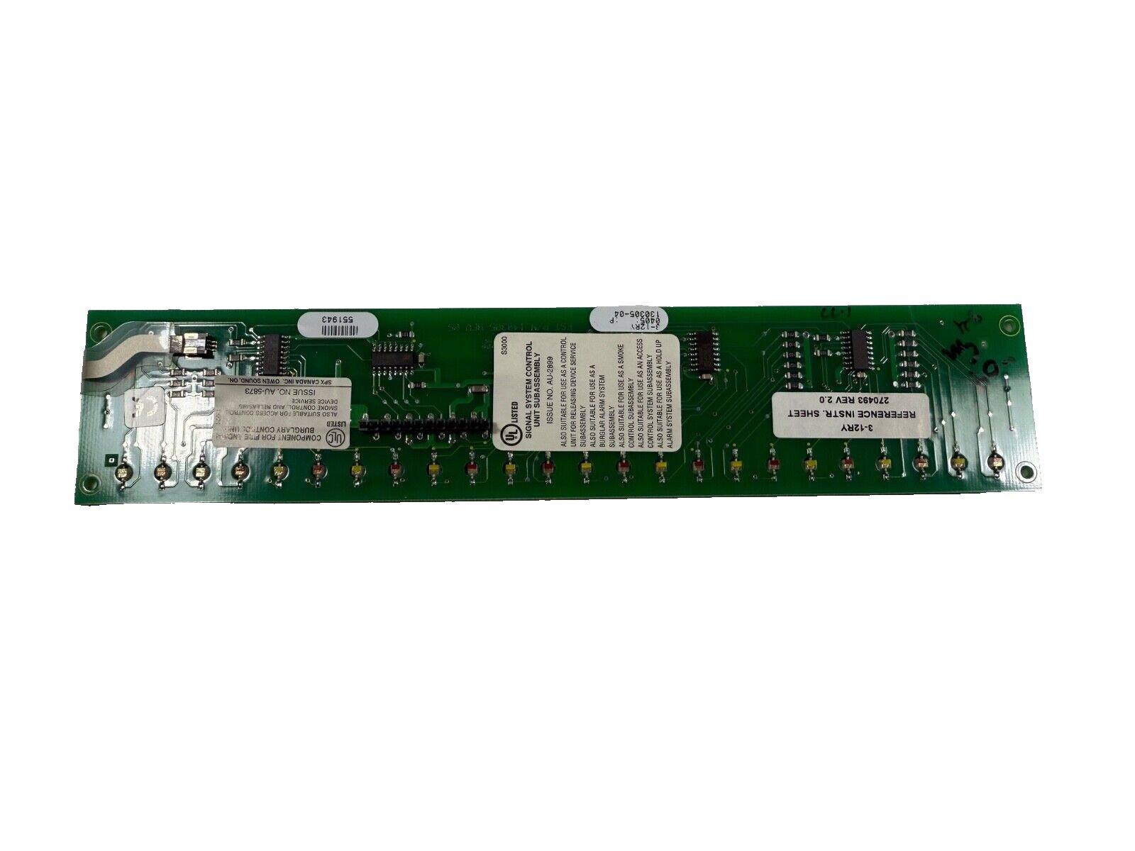 Used fire alarm control panel circuit board with UL listed components and signal system labels