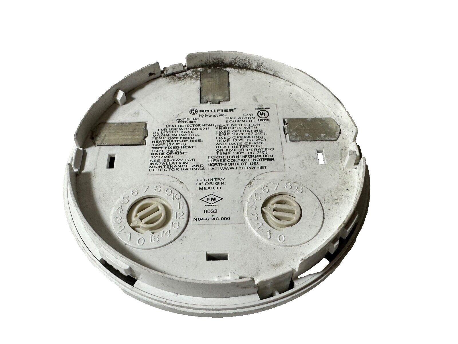 Notifier by Honeywell FST-961 heat detector head for fire alarm systems, used surplus equipment