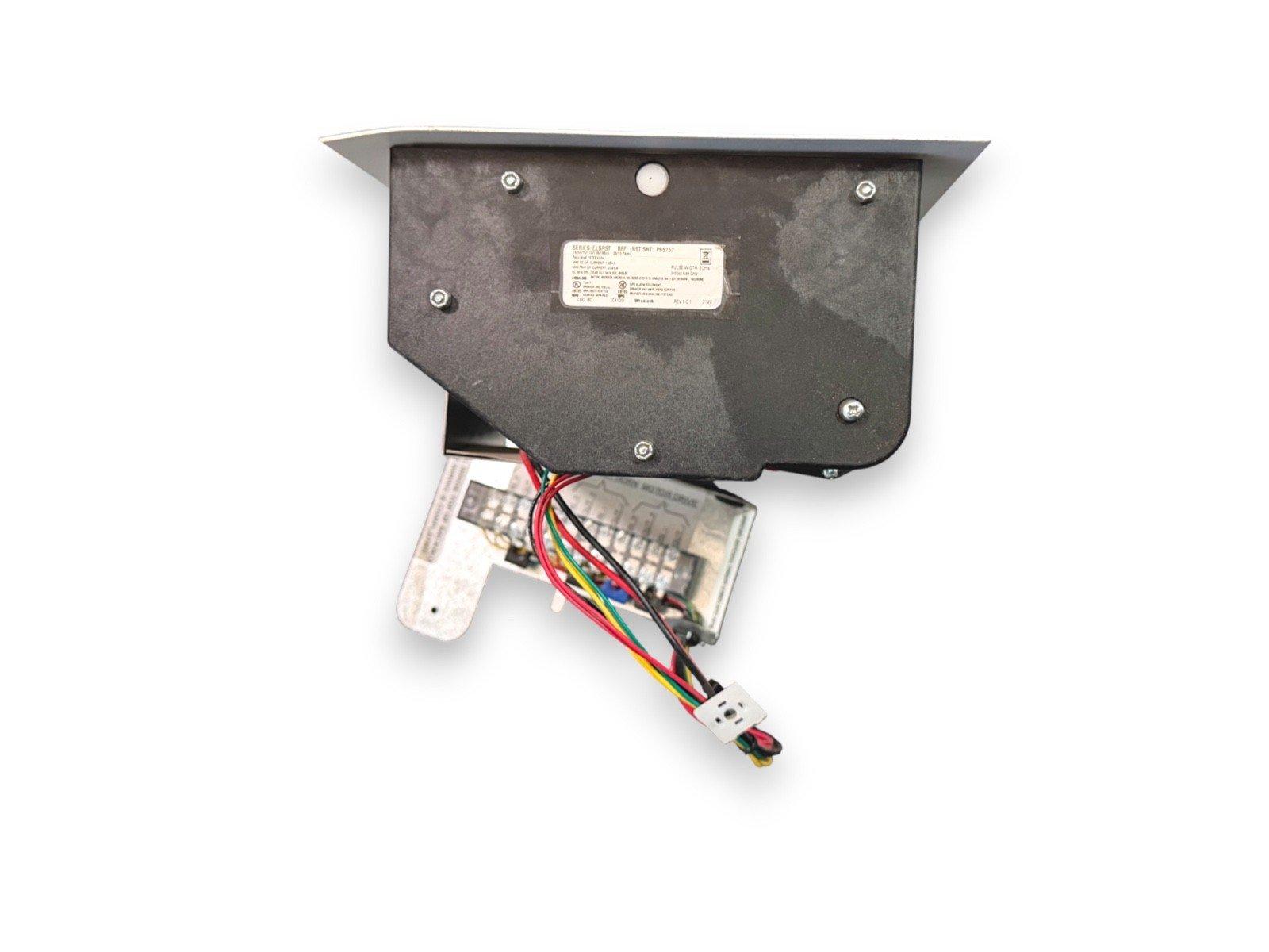 Fire alarm control panel with wiring and mounting bracket for commercial safety systems