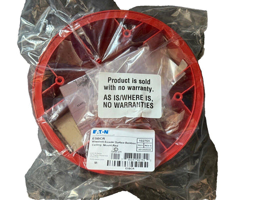 Red Eaton Wheelock Exceder surface backbox for ceiling mount, fire alarm equipment, sold as-is in plastic wrap