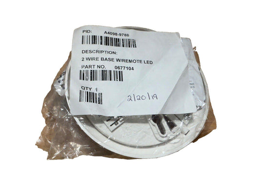 2 Wire Base with Remote LED for Fire Alarm Systems, Part No. 0677104, Sealed in Packaging