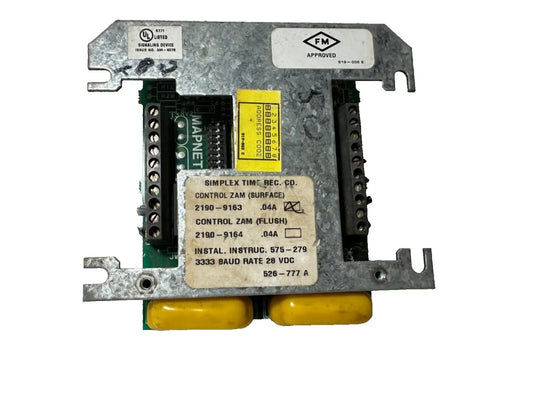 Simplex 2190-9163 Fire Alarm Control ZAM Mapnet II Module with metal casing and multiple connection ports.